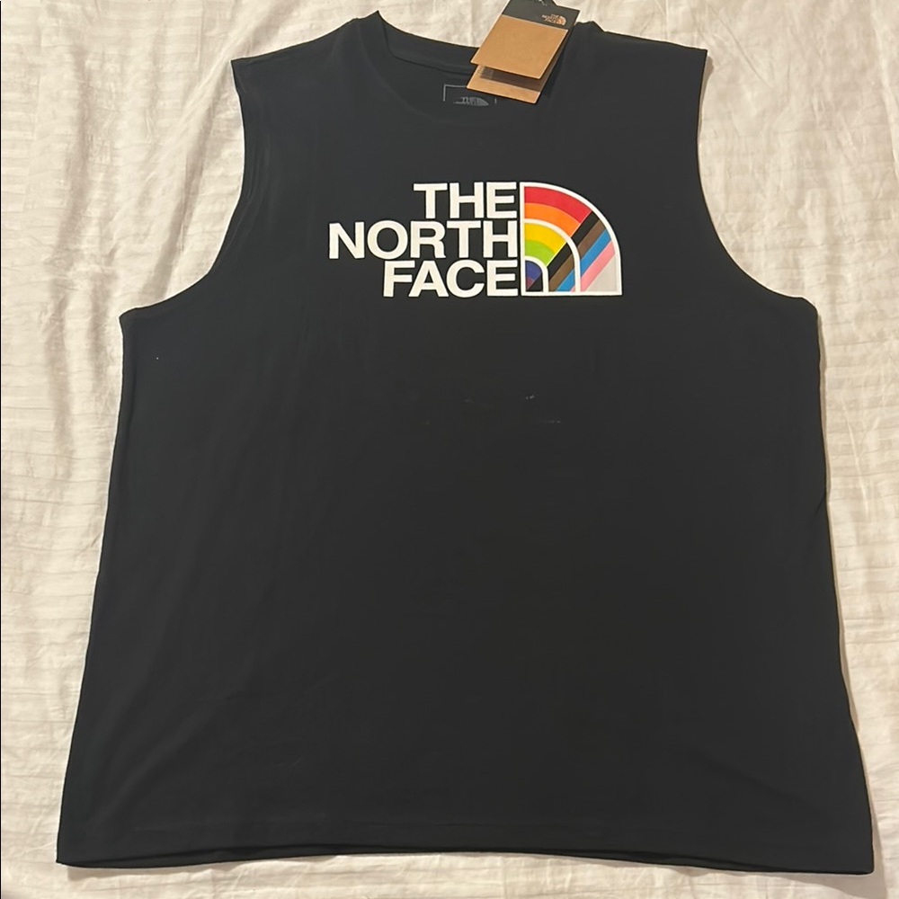 The North Face Navy Sleeveless Top with Rainbow Logo